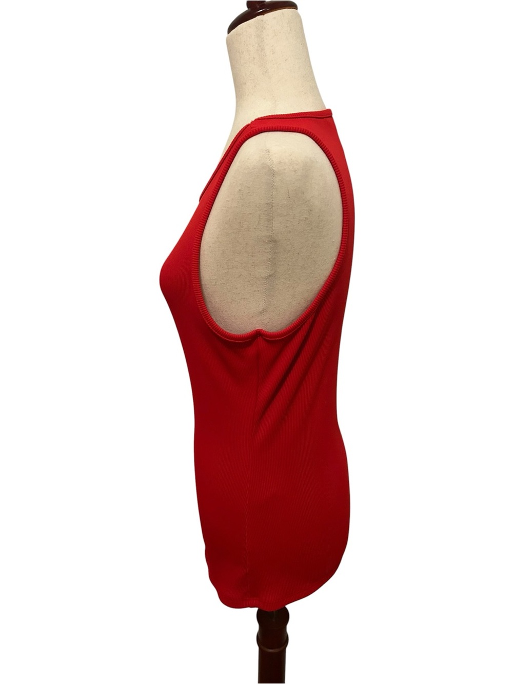 WHBM FORME Ribbed Stretch Tank Top Red Size L NWOT - Picture 3 of 8